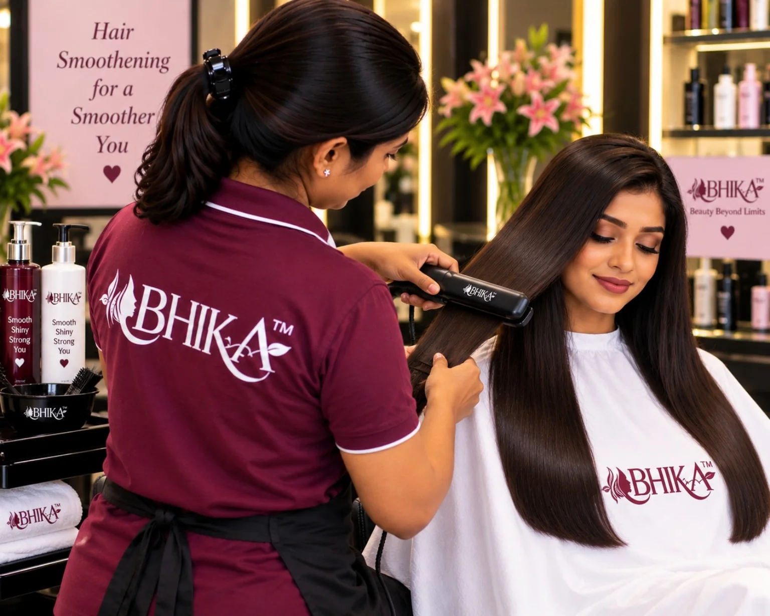 Hair styling and smoothening at ABHIKA